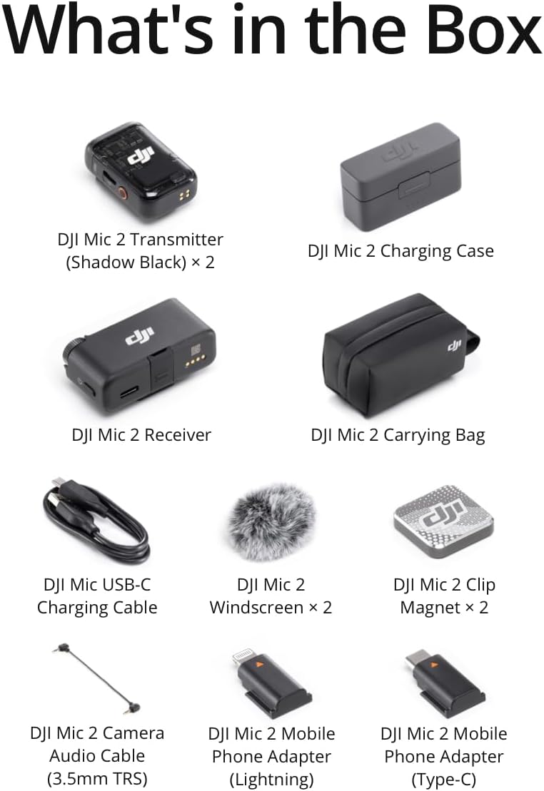 DJI 6941565971425 Mic 2 Wireless Lavalier Microphone
