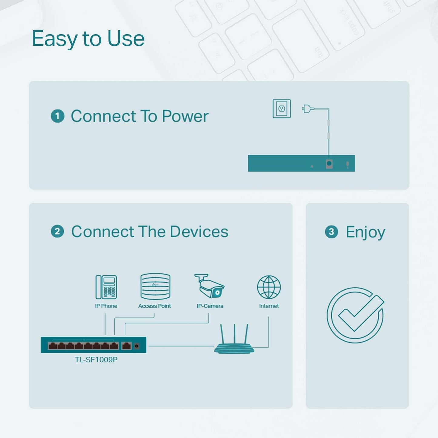 TP-Link TL-SF1009P 9-Port Fast Ethernet PoE+ Switch