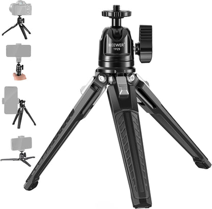 Neewer TP29 Mini Table Tripod: 360° Ball Head, Portable Camera Stand