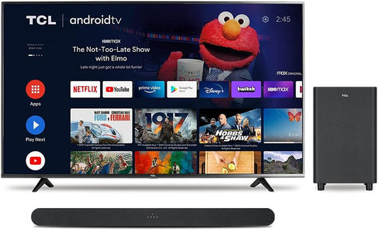 TCL 4 Series 50S434 50-Inch 4K UHD Android TV Bundle