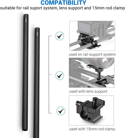 SmallRig 851 15mm Carbon Fiber Rods 12 Inch