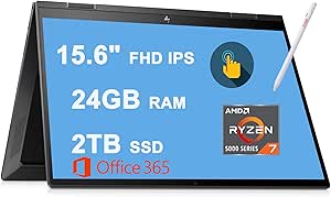 HP Envy x360 15 Ryzen 7 Touch Laptop (Renewed)