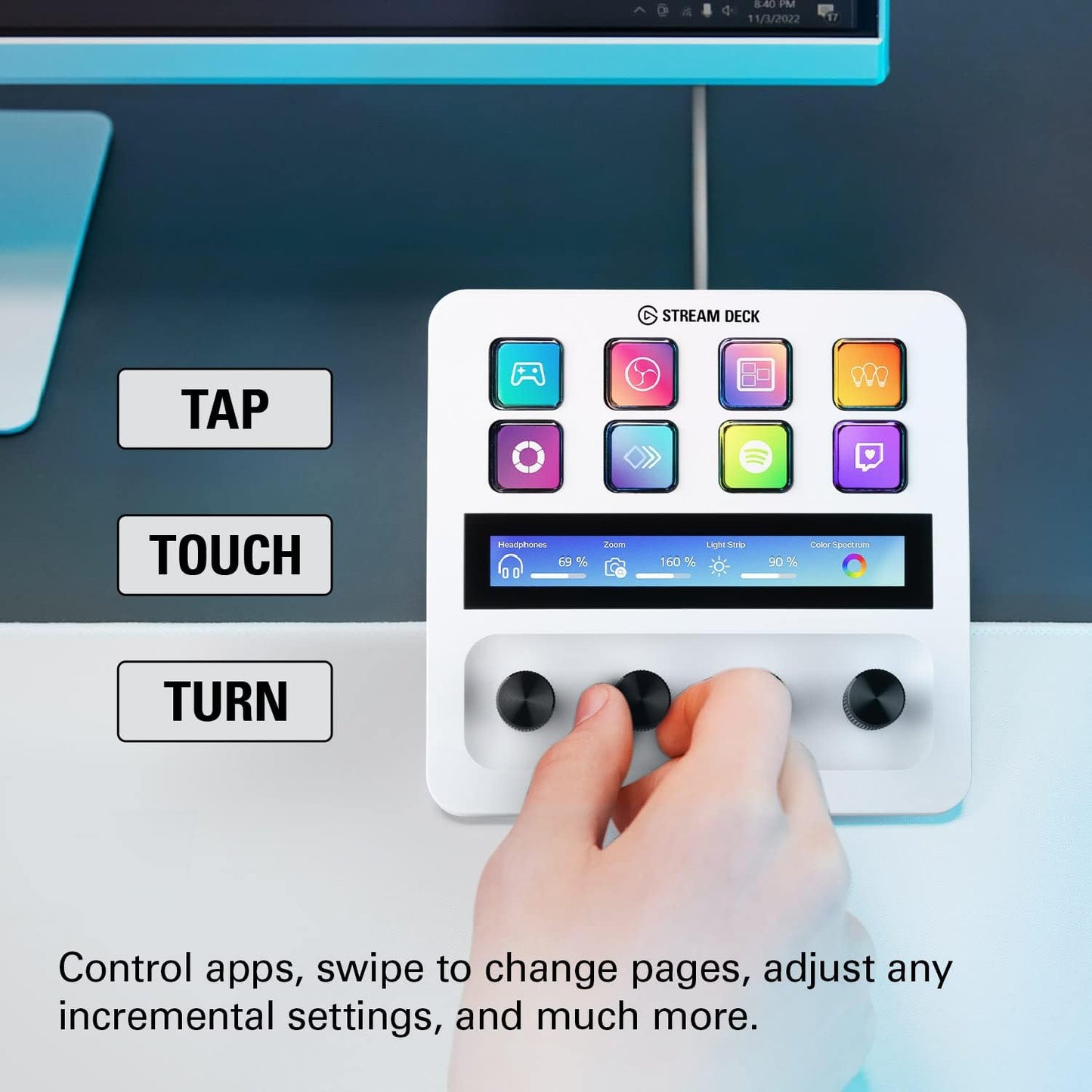 Elgato 20GBD9911 Stream Deck + White Controller