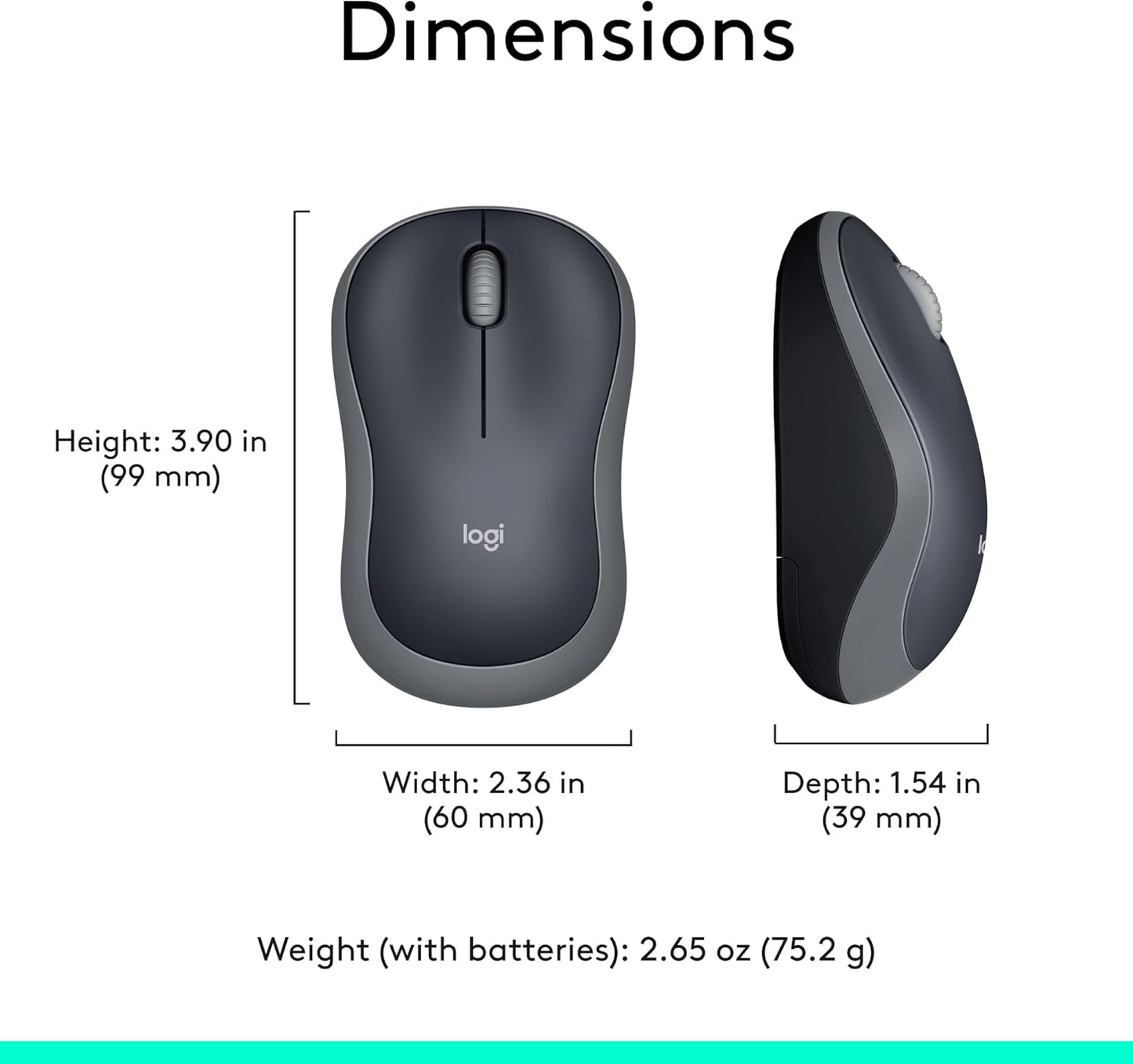 Logitech 910-002225 M185 Wireless Mouse - Swift Grey
