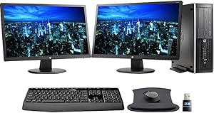 HP Elite 8300 PC Dual 24" Monitors i5 8GB 480GB SSD (Renewed)
