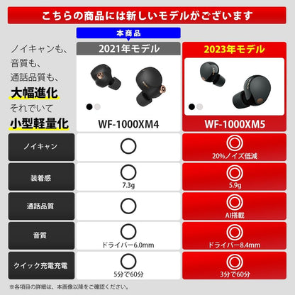 Sony WF1000XM4 Noise Cancelling Wireless Earbuds Black