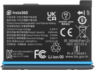 Insta360 CINAQBT/A X3 Battery, 1800mAh Replacement