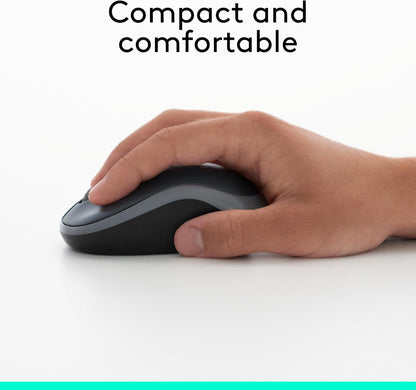 Logitech M185 Wireless Mouse Black Ambidextrous USB