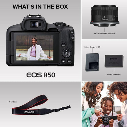 Canon 5811C012 EOS R50 Mirrorless Camera 18-45mm Kit