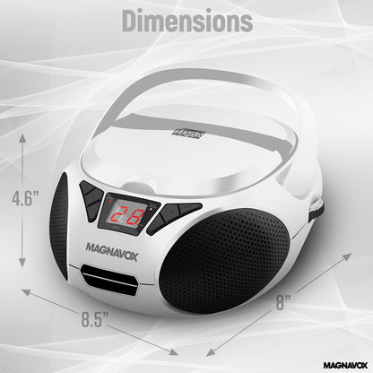 Magnavox MD6924-WH Portable CD Boombox White