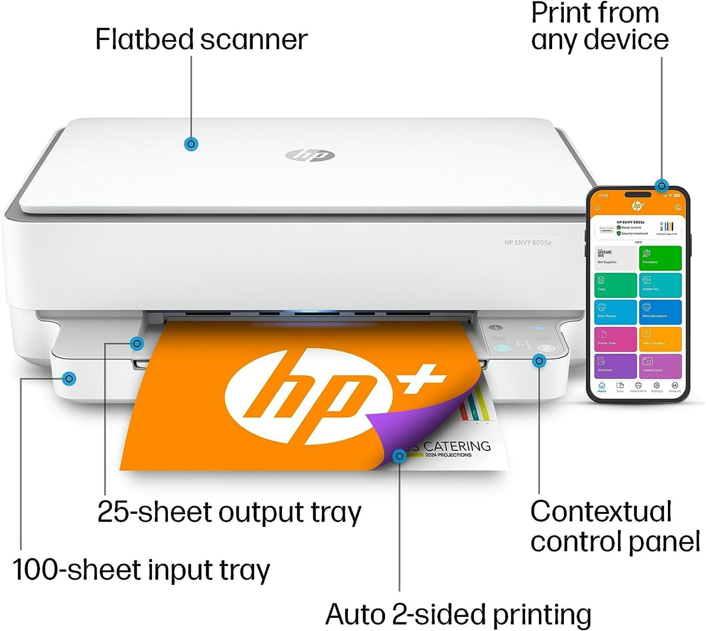 HP ENVY 6055e Renewed Wireless All-in-One Printer HP+