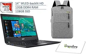 Acer Aspire 3 14-Inch Laptop - AMD A9, 12GB RAM, 128GB SSD Bundle