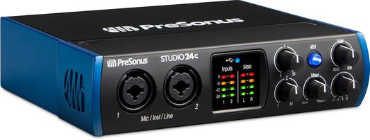 PreSonus Studio 24c 2x2 USB Audio Interface Recording Bundle