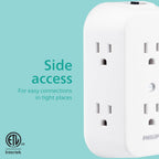 Philips SPS1460WA/37 6-Outlet Grounded Wall Tap Extender