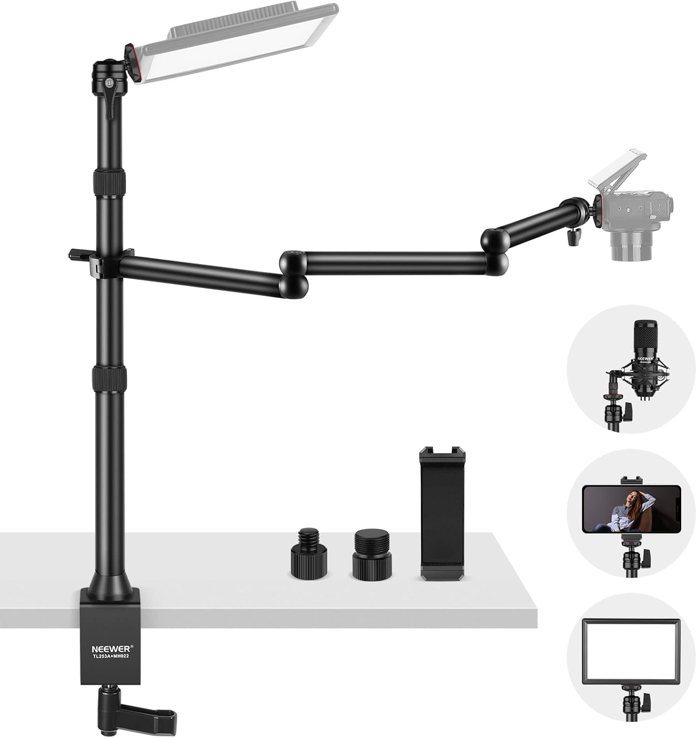 Neewer 10101836 Table Camera Mount Stand with Flexible Arm
