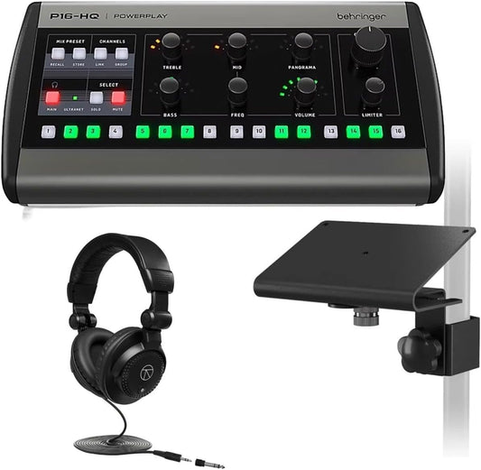 Behringer P16-M Powerplay 16-Channel Digital Mixer Bundle