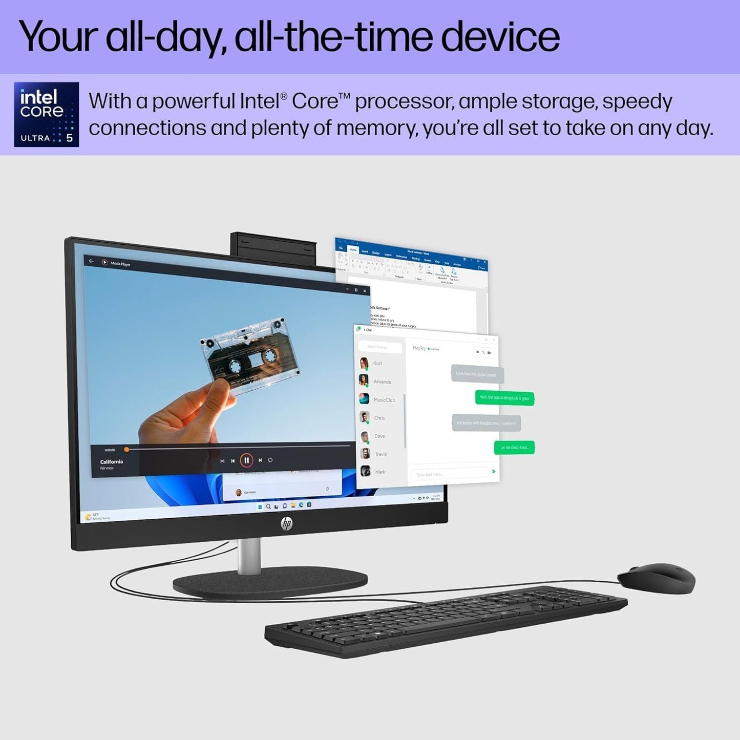 HP TPC-Q091 Ultra 5 All-in-One Desktop 1TB SSD Bundle