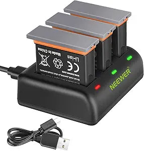 Neewer 10096366 DJI OSMO Action Camera Battery Charger Set — main product image