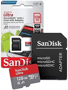 SanDisk 184SDSQUAR-128G-GN6MA Ultra 128GB MicroSD Card — main product image