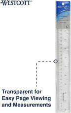 Westcott 10562 12-Inch Clear Acrylic Ruler