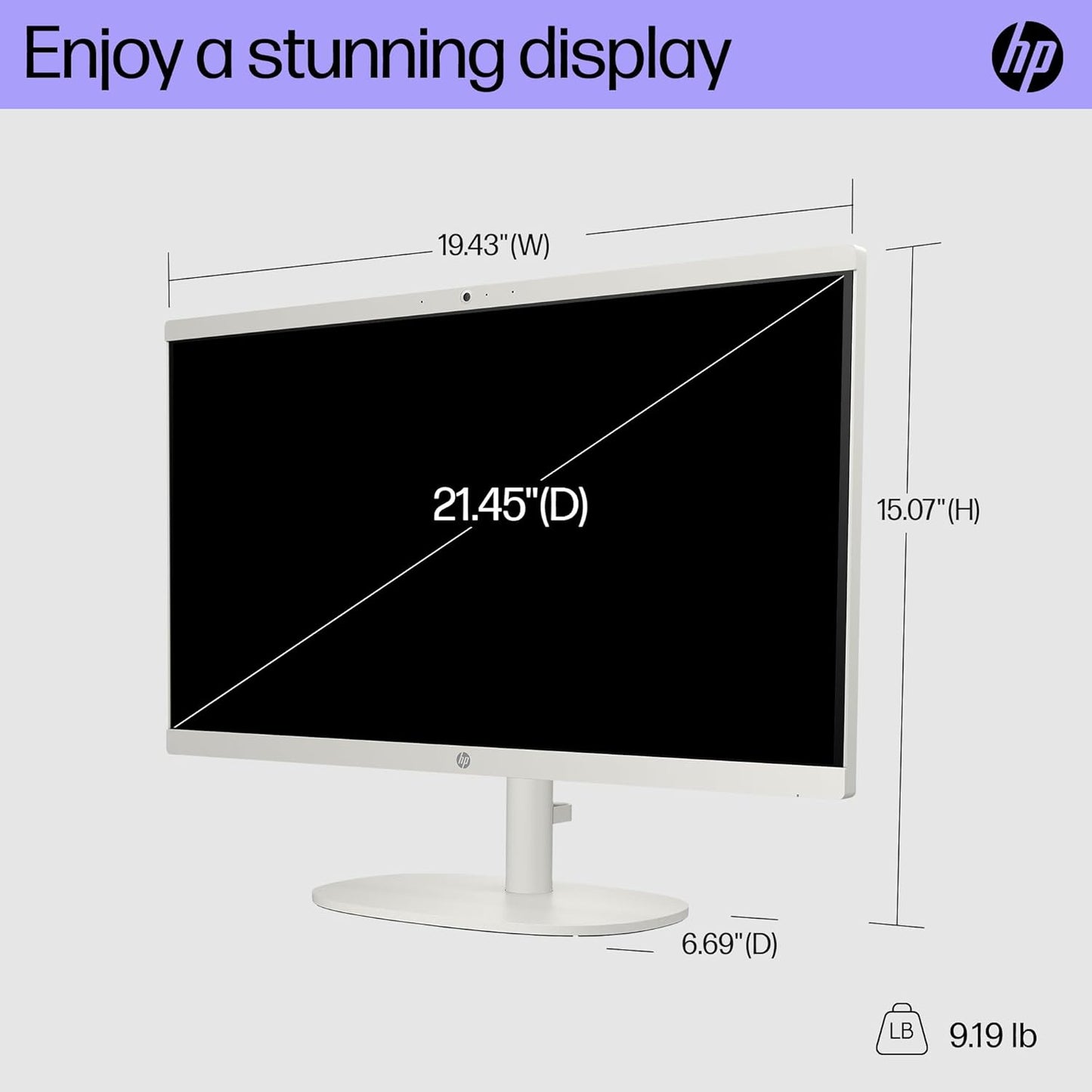 HP 22-dg0012 All-in-One Desktop PC Intel N200 FHD