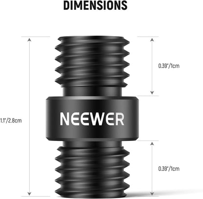 Neewer SR020 15mm Rod Connector - M12x1.5 Extension (4 Pack)