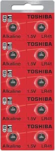 Toshiba T-LR41-BP/10,x"5" LR41 AG3 1.5V Alkaline Button Battery 50-Pack