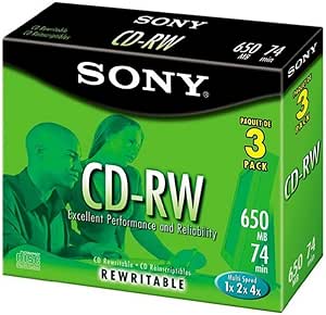 Sony 3CDRW700L 4X CD-RW Discs 3-Pack
