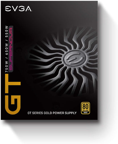 EVGA 220-GT-0750-Y1 750 GT 750W Power Supply - 80+ Gold, Fully Modular