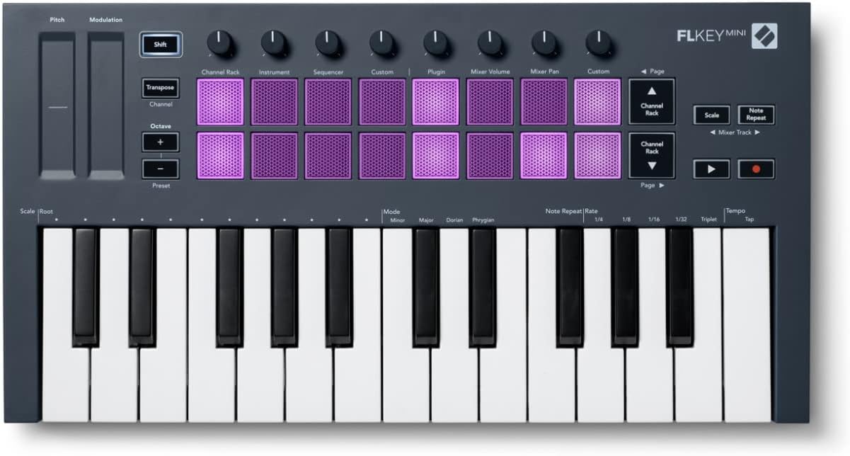 Novation NOVFLKMINIK1 FLkey Mini 25-Key MIDI Controller Bundle