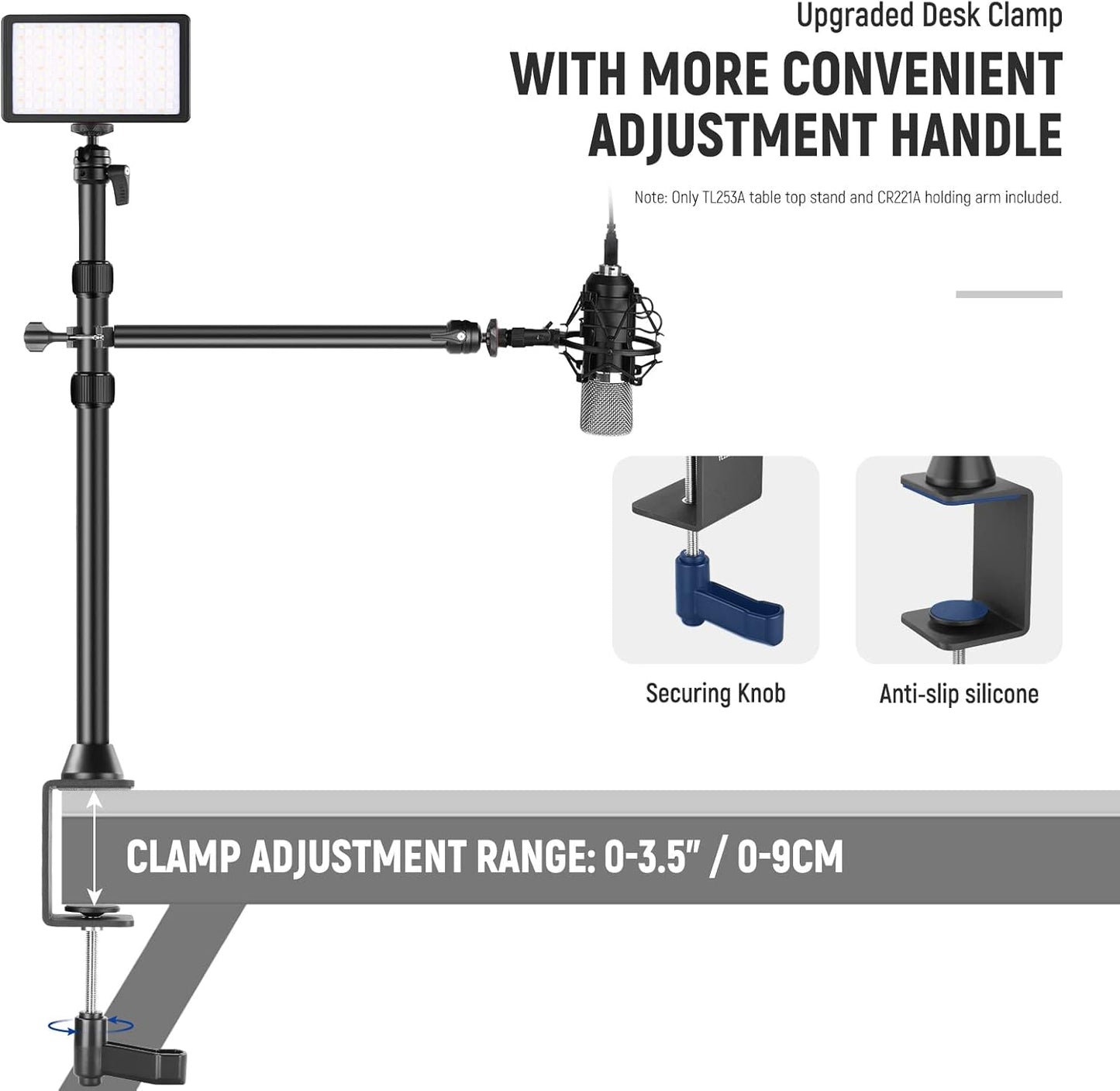 NEEWER TL253A+CR221A Camera Desk Mount Overhead Arm