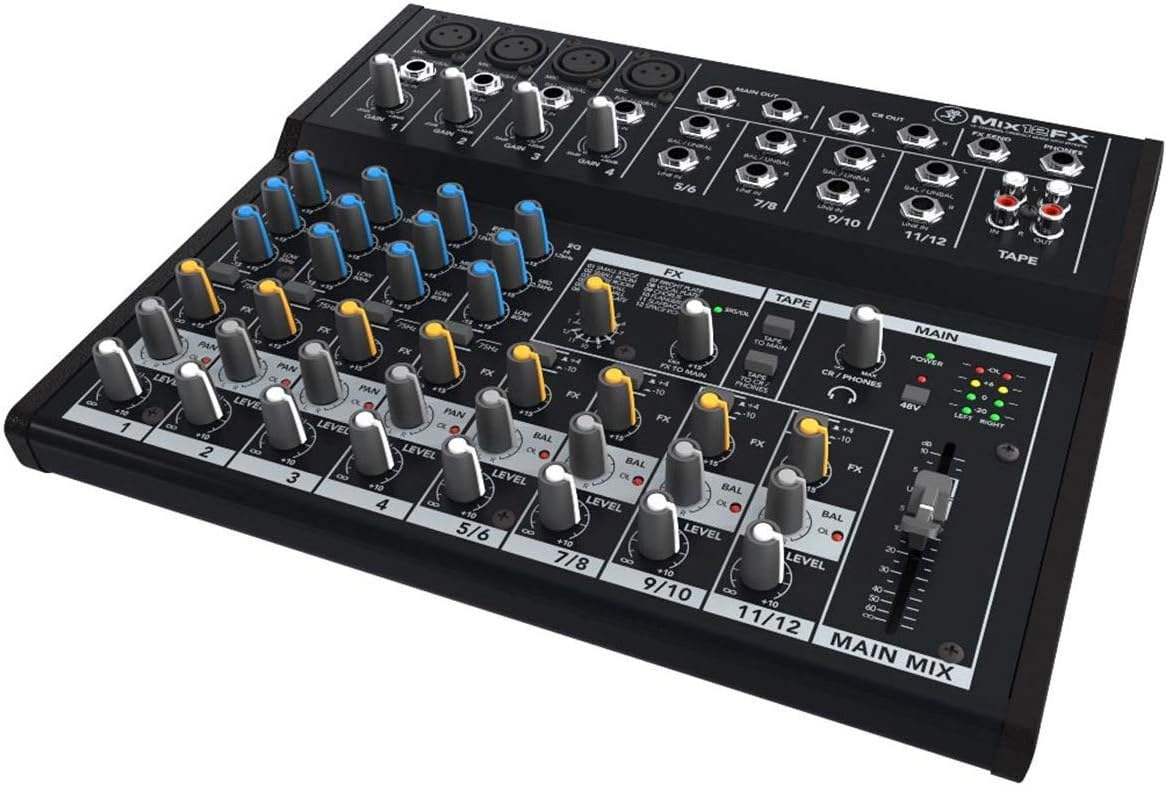 Mackie MIX12FX+XLR(2)+M 12-Channel Mixer Bundle