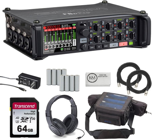 Zoom F8n Pro 8-Input Multitrack Field Recorder Bundle