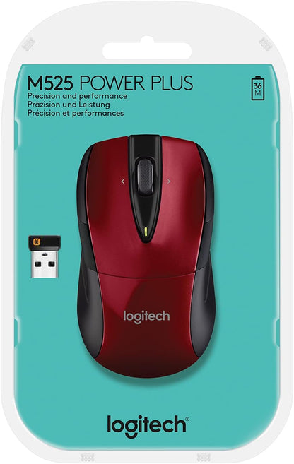 Logitech M525 Red/Black Wireless Computer Mouse
