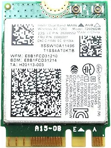 Intel 7260 Dual Band Wireless-AC WiFi Bluetooth Card