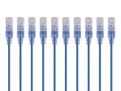 Monoprice 129436 Cat6A 2ft Blue Ethernet Cable 10-Pack