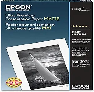 Epson S041339 Ultra Premium Presentation Paper Matte 13x19, 50 Sheets