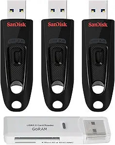 SanDisk SDCZ48-064G 64GB Ultra USB 3.0 Flash Drive 3-Pack