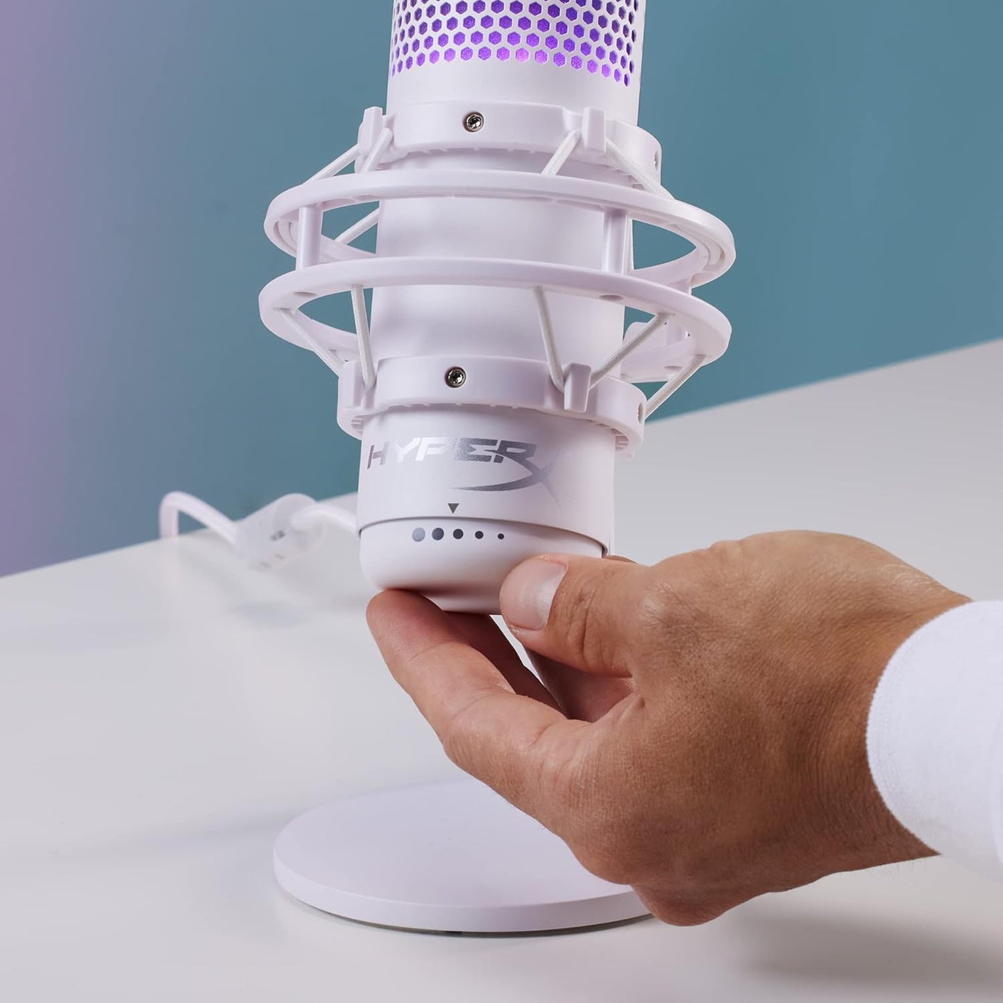 HyperX 519P0AA QuadCast S RGB USB Microphone - White