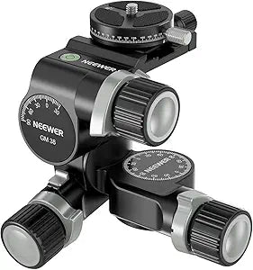 Neewer GM38 3-Way Geared Tripod Head with QR Plate