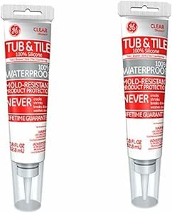 GE 100% Silicone Kitchen & Bath Sealant 2-Pack — main product image