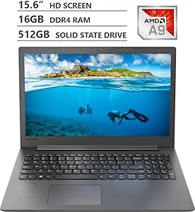 Lenovo IdeaPad 15.6" HD Laptop AMD A9 16GB 512GB SSD