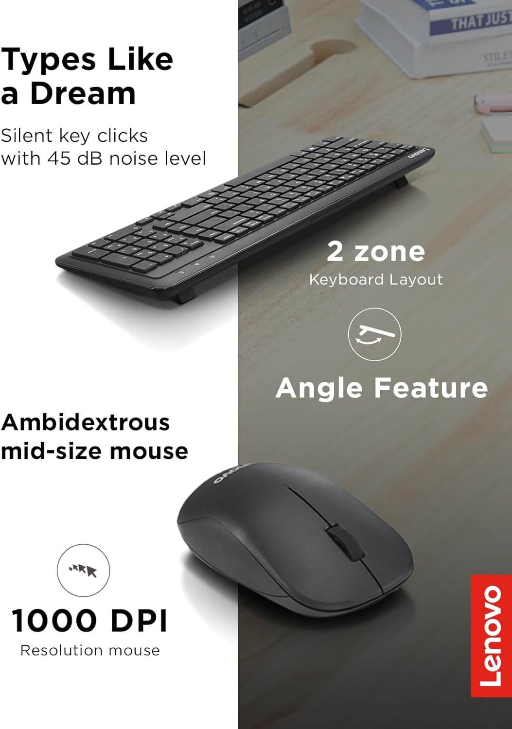 Lenovo GX31C95738 Wireless Keyboard Mouse Combo