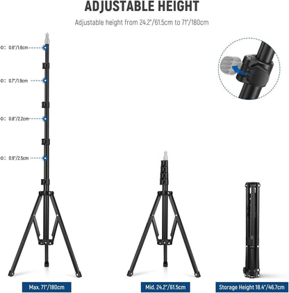 Neewer 10103814 Light Stand - 71"/180cm, Portable, Reversible