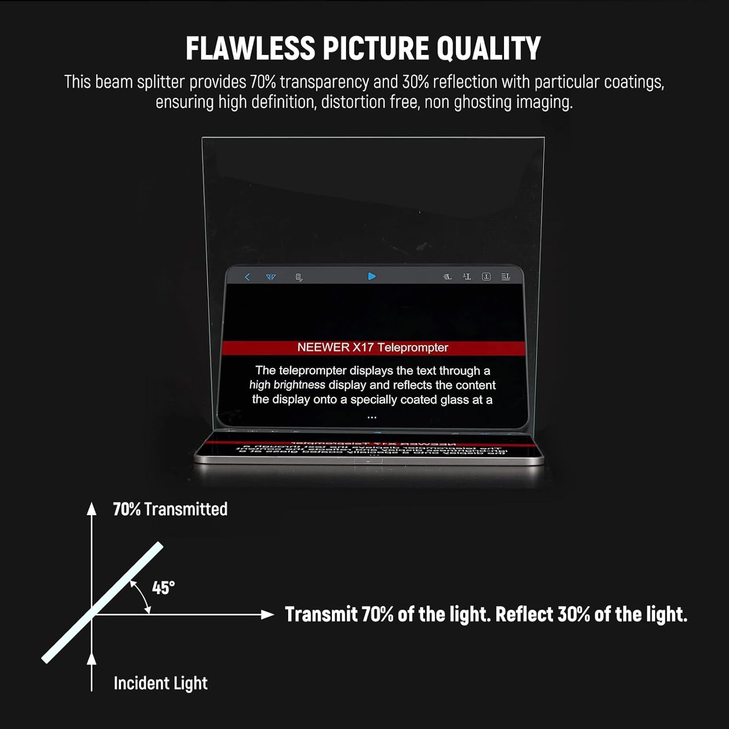 Neewer 33000066 14 inch DIY Teleprompter Glass