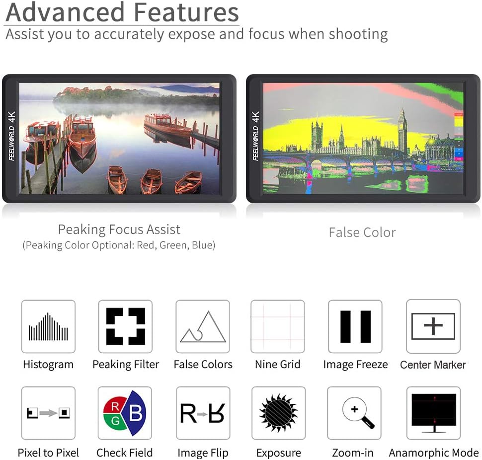 FEELWORLD F570 5.7" 4K HDMI On-Camera Field Monitor