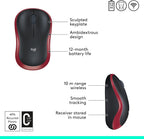 Logitech 910-003635 M185 Red Wireless Mouse