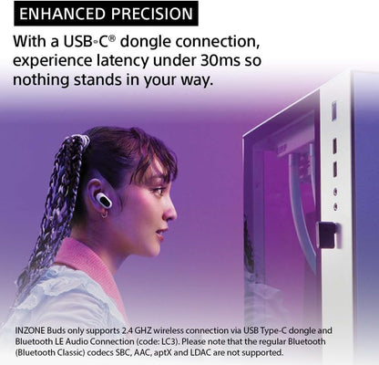 Sony WFG700/B INZONE Buds Wireless Noise Canceling Gaming Earbuds