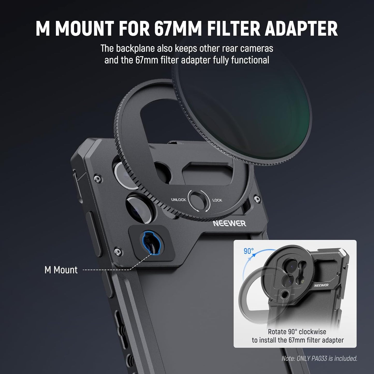 Neewer 10103340 S23 Ultra Phone Cage Lens Backplane