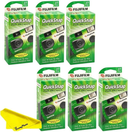 Fujifilm QuickSnap Flash 400 35mm Disposable Camera 6-Pack